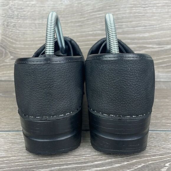 Sanita Pro Textured Black Oiled Leather Women’s 11.5/EU 42 Slip-On Mules Clogs - Picture 4 of 12